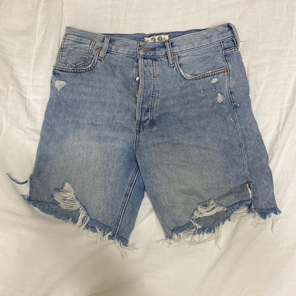 free people denim shorts